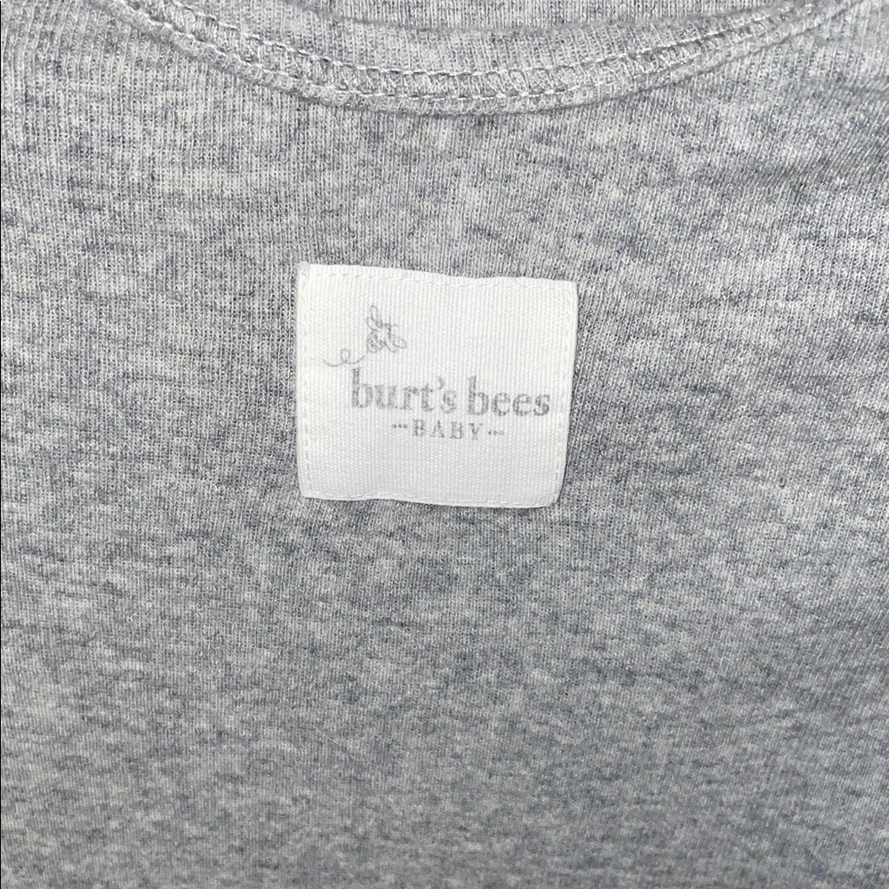 Burt's Bees Organic Cotton Baby Footie Sleeper - Gray 6-9M - Picture 2 of 8